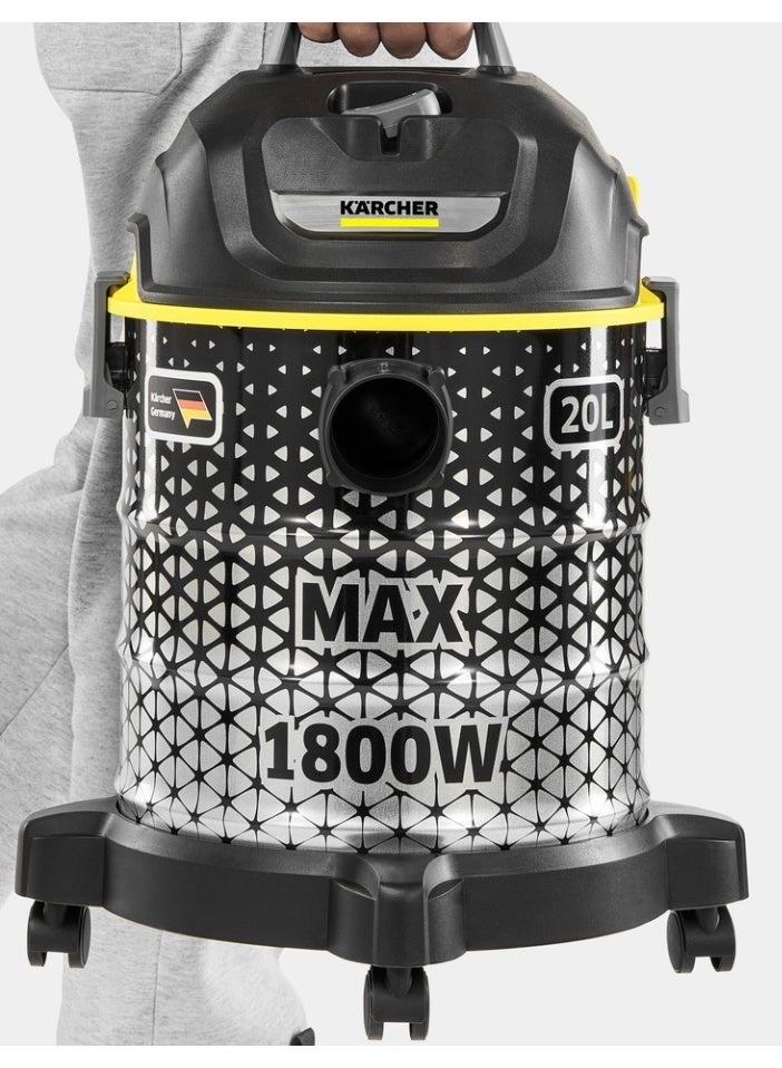 Kärcher DVAC 1800 Dry Vacuum Cleaner – 1800W Powerful Suction, 20 L Large Dust Tank, Adjustable Suction & Blower Function, Long Cable & Multifunction Nozzles - Image 1